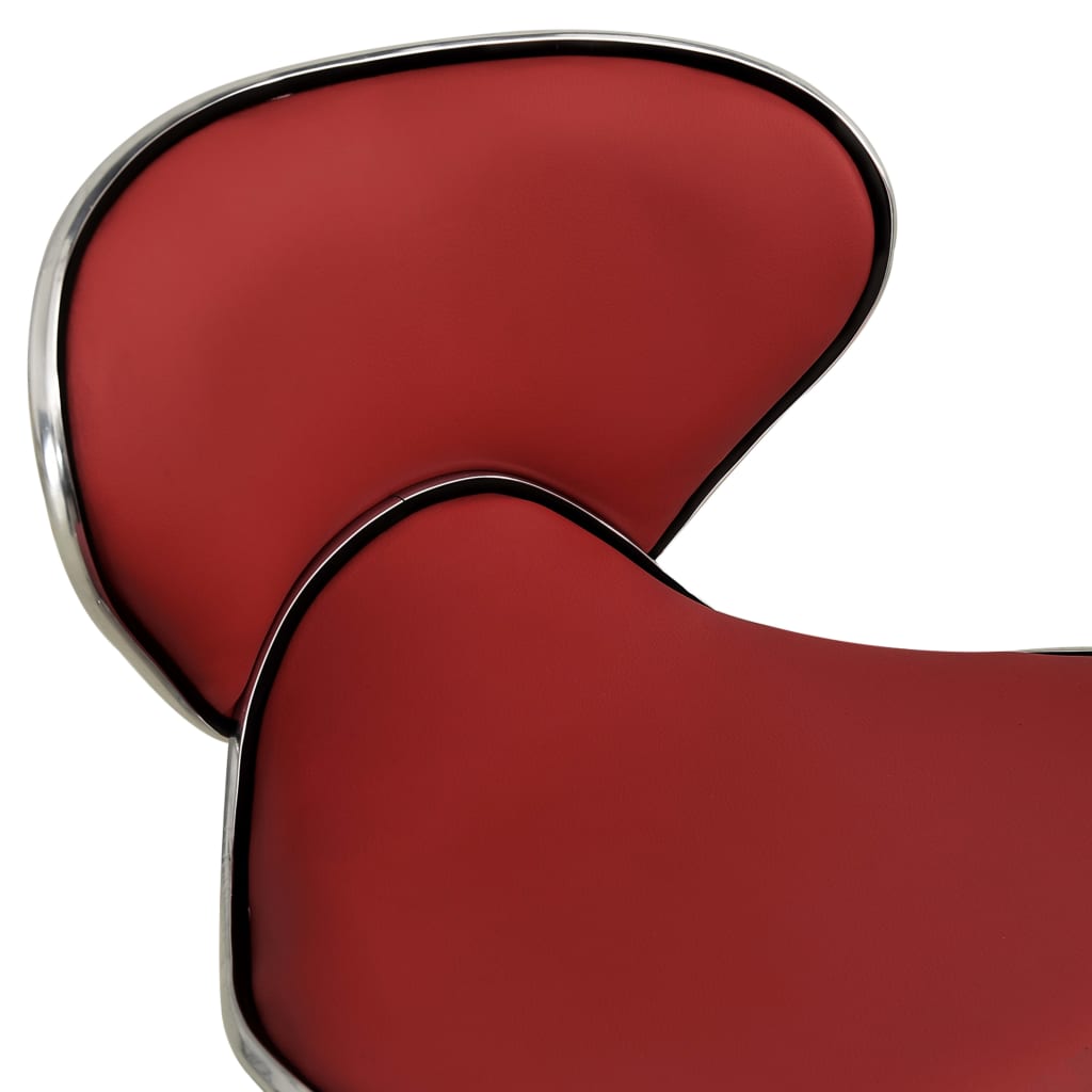 323679 salon spa stool wine red faux leather
