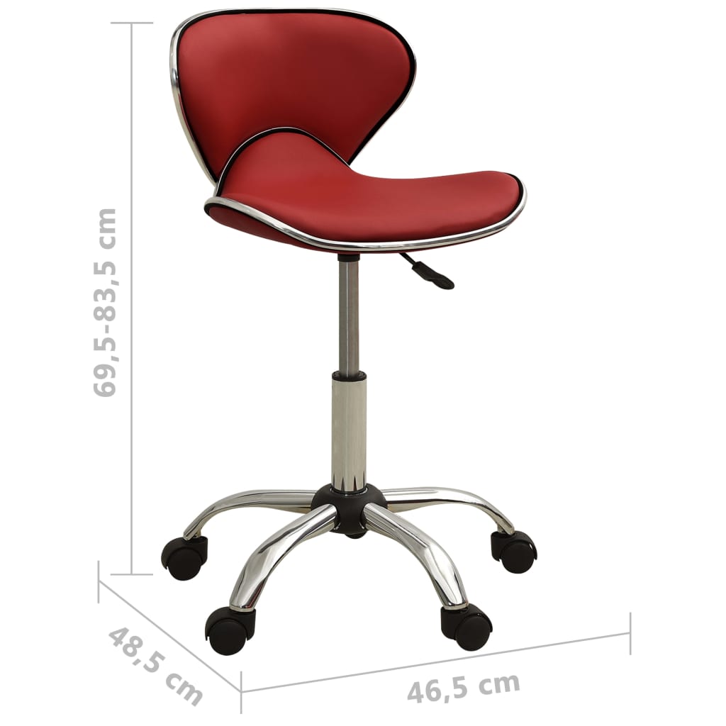 323679 salon spa stool wine red faux leather