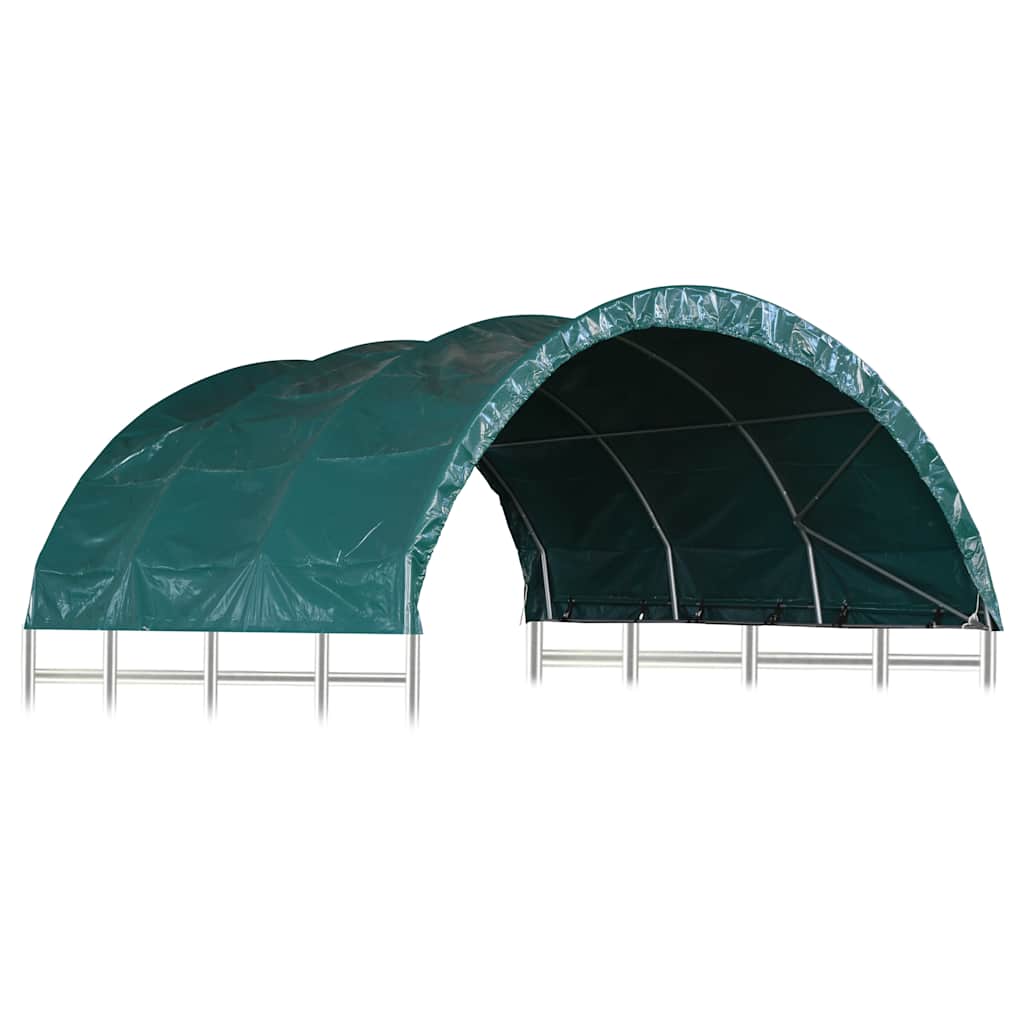 Zöld pvc állattartó sátor 3,7 x 3,7 m