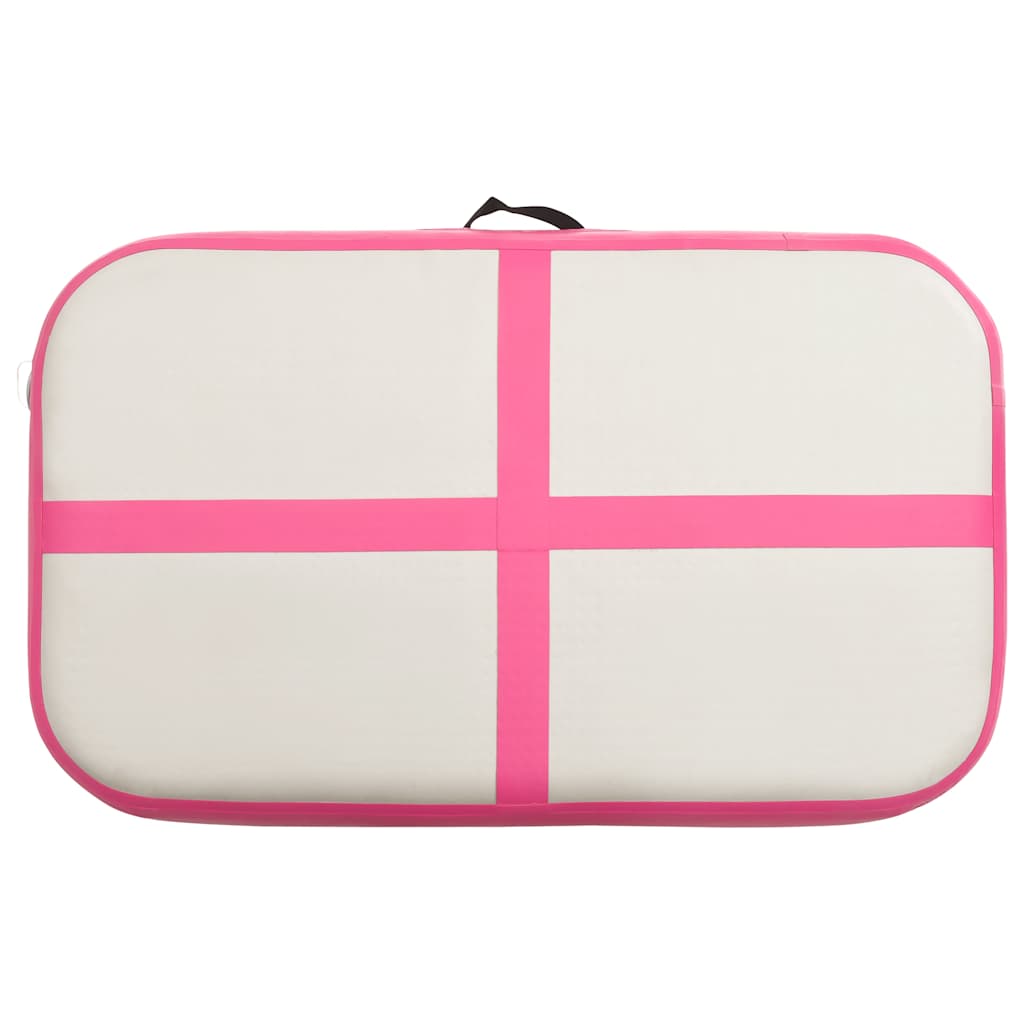 Rózsaszín pvc felfújható tornamatrac pumpával 60 x 100 x 10 cm