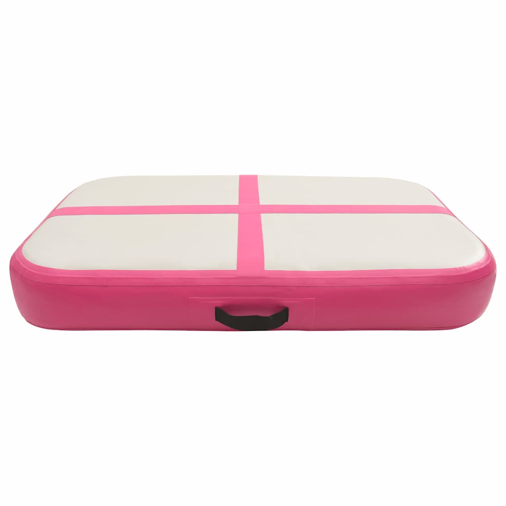 Rózsaszín pvc felfújható tornamatrac pumpával 60 x 100 x 20 cm