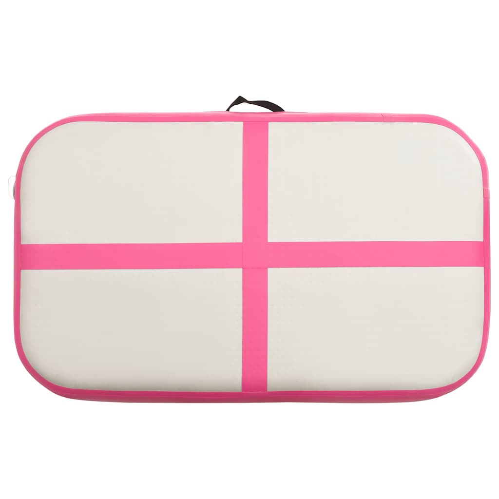 Rózsaszín pvc felfújható tornamatrac pumpával 60 x 100 x 20 cm