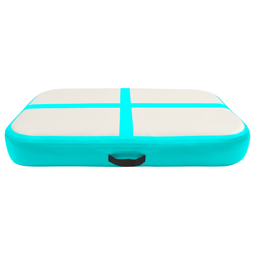 Zöld pvc felfújható tornamatrac pumpával 60 x 100 x 20 cm