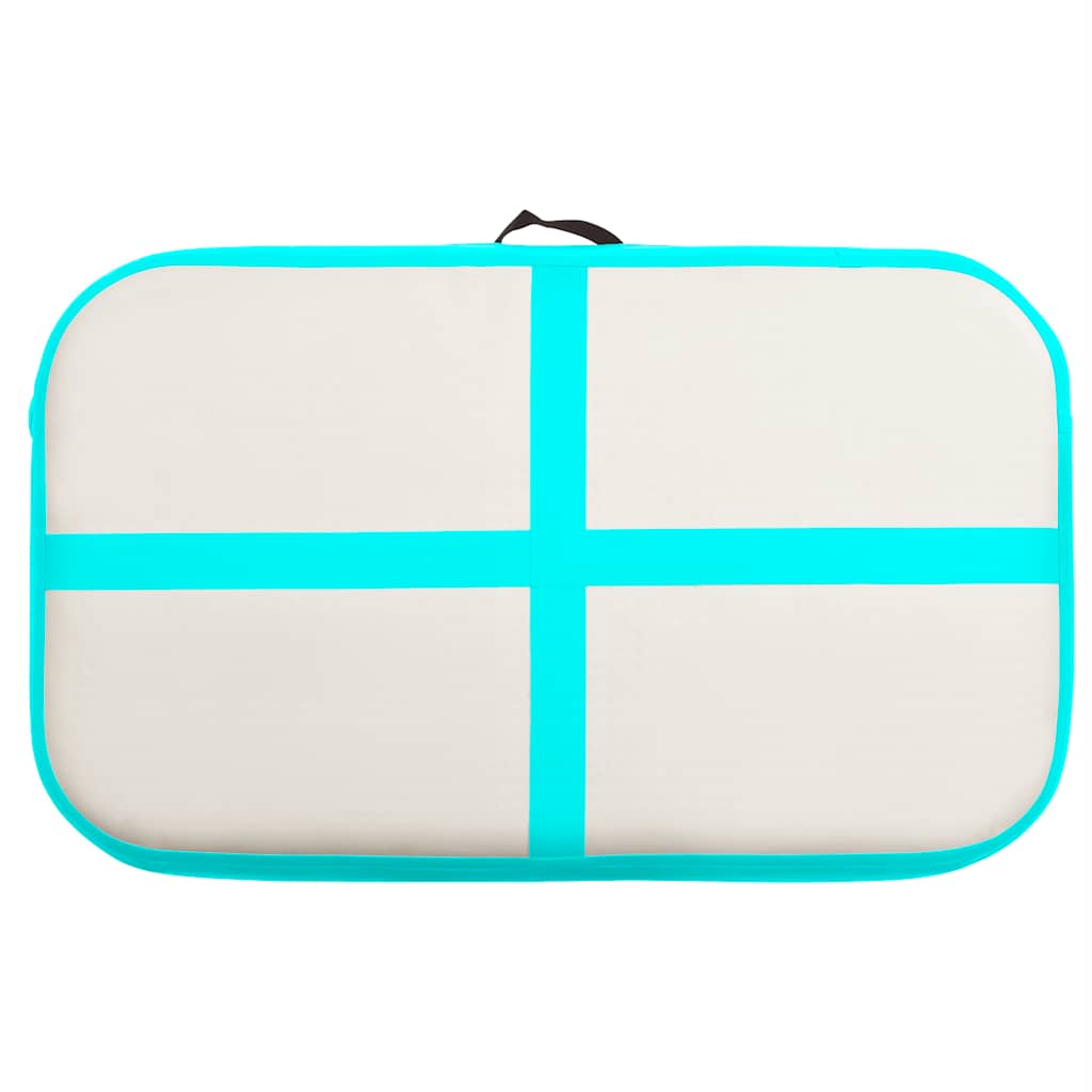 Zöld pvc felfújható tornamatrac pumpával 60 x 100 x 20 cm