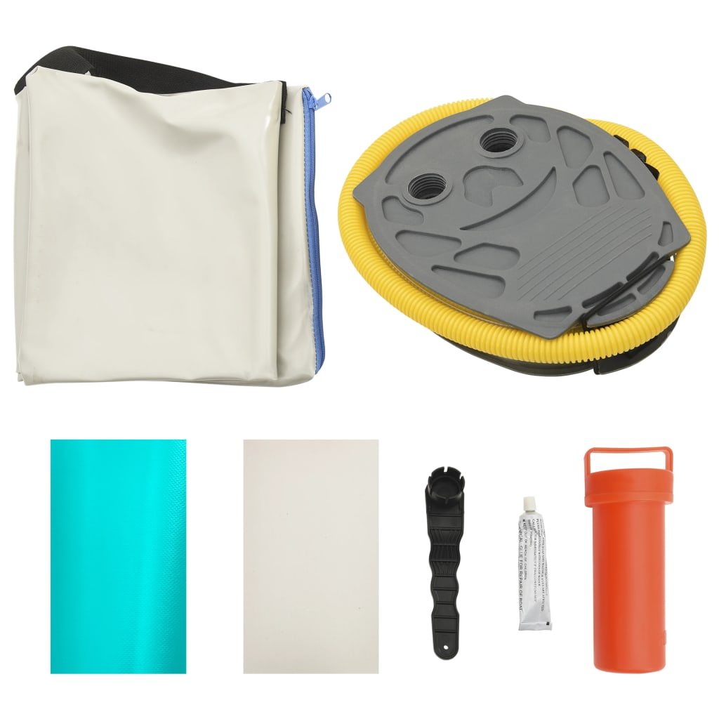 Zöld pvc felfújható tornamatrac pumpával 300 x 100 x 15 cm