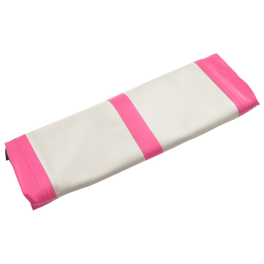 Rózsaszín pvc felfújható tornamatrac pumpával 400 x 100 x 15 cm