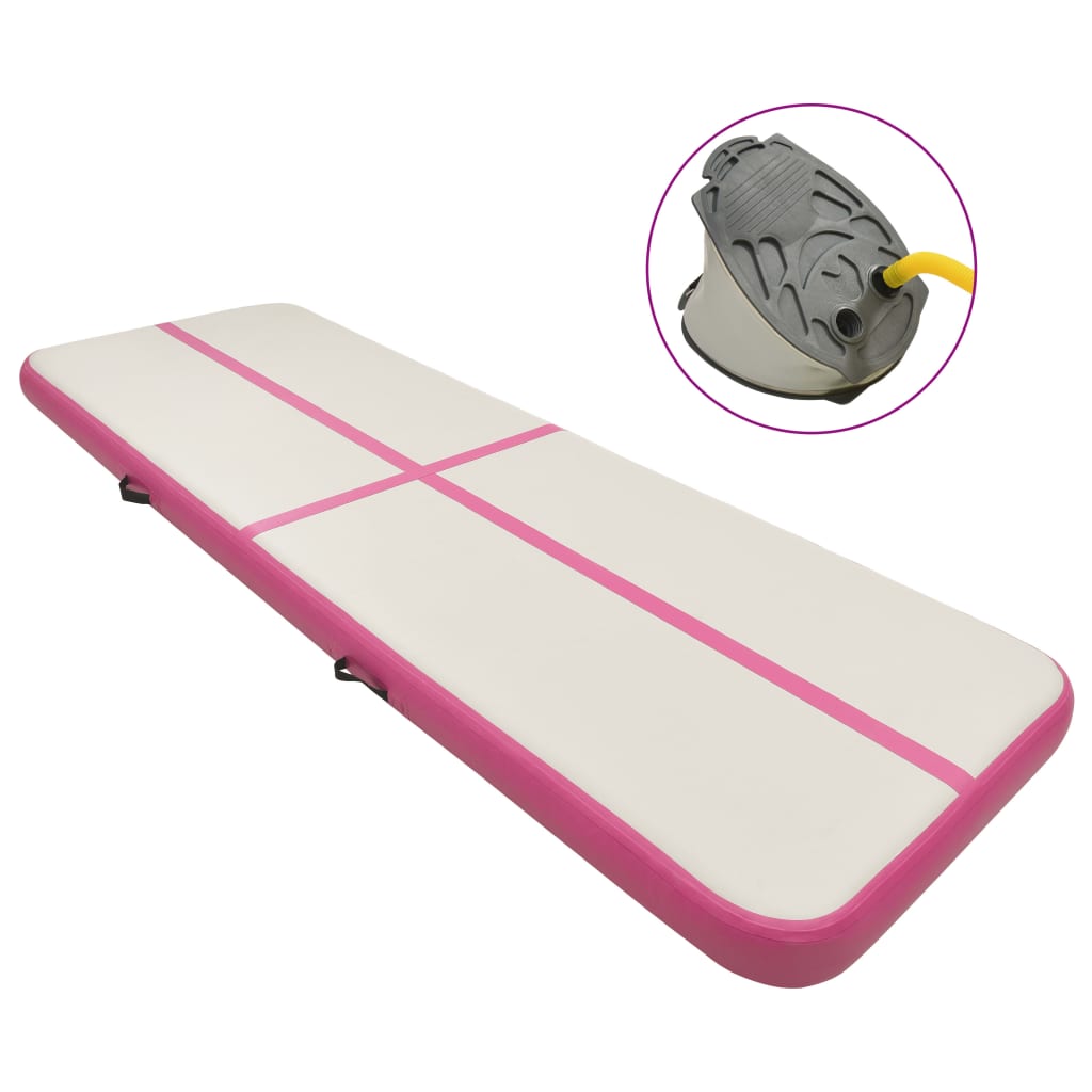 Rózsaszín pvc felfújható tornamatrac pumpával 500 x 100 x 15 cm Rózsaszín pvc felfújható tornamatrac pumpával 500 x 100 x 15 cm