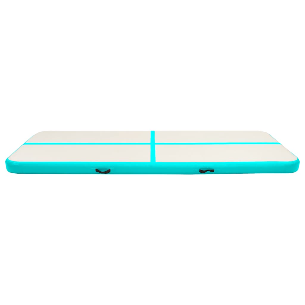 Zöld pvc felfújható tornamatrac pumpával 300 x 100 x 20 cm