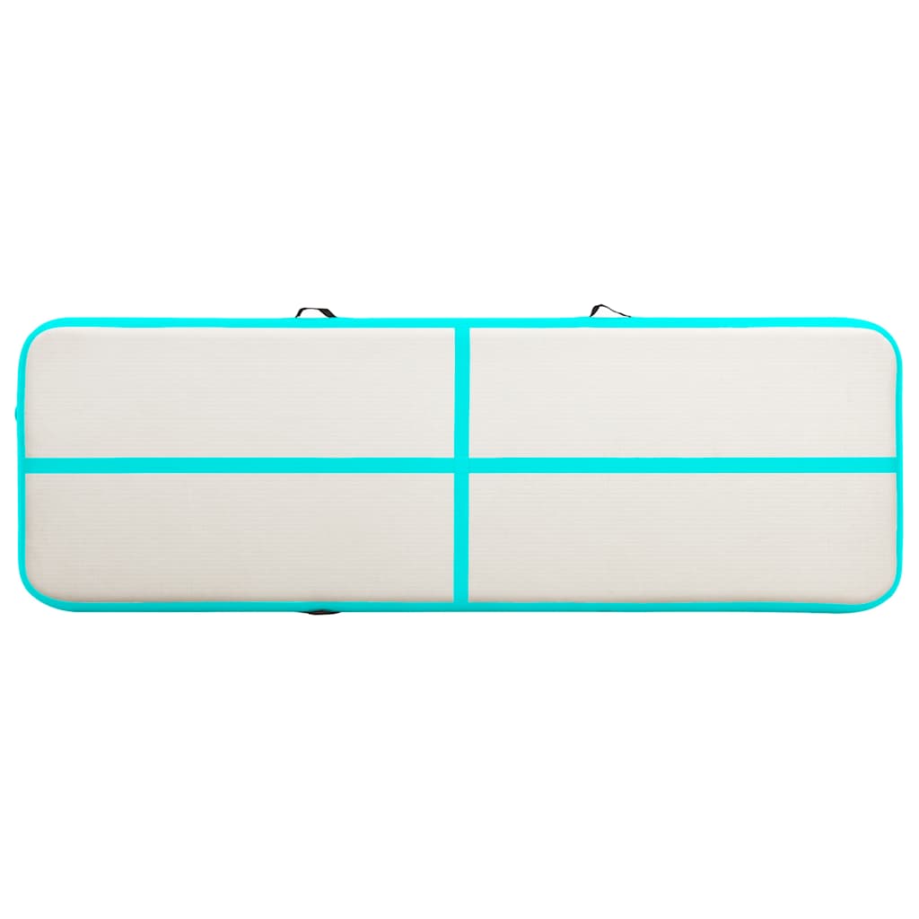 Zöld pvc felfújható tornamatrac pumpával 300 x 100 x 20 cm