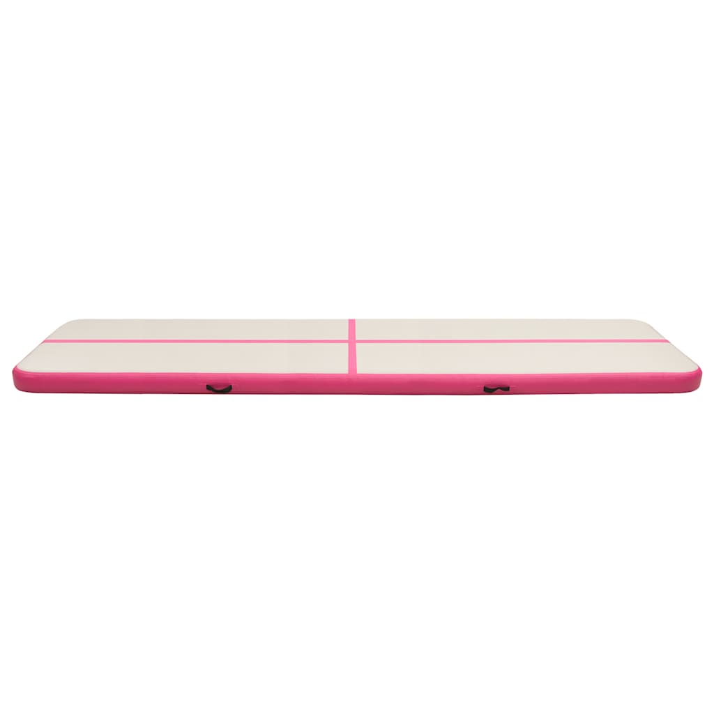 Rózsaszín pvc felfújható tornamatrac pumpával 600 x 100 x 20 cm