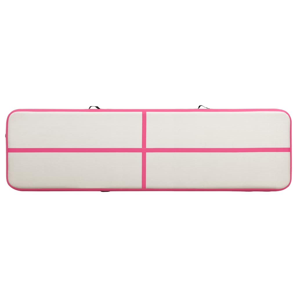 Rózsaszín pvc felfújható tornamatrac pumpával 600 x 100 x 20 cm