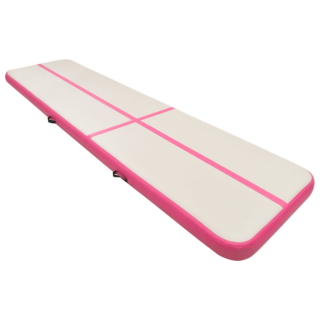 Rózsaszín pvc felfújható tornamatrac pumpával 700 x 100 x 20 cm