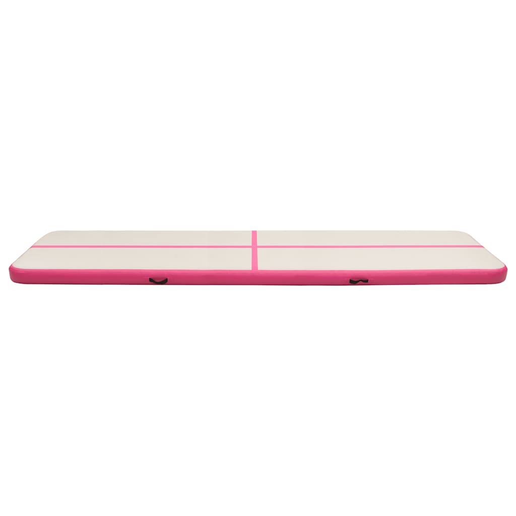 Rózsaszín pvc felfújható tornamatrac pumpával 700 x 100 x 20 cm