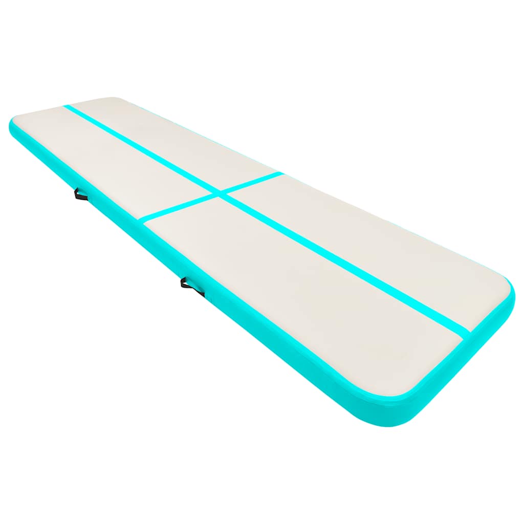 Zöld pvc felfújható tornamatrac pumpával 700 x 100 x 20 cm