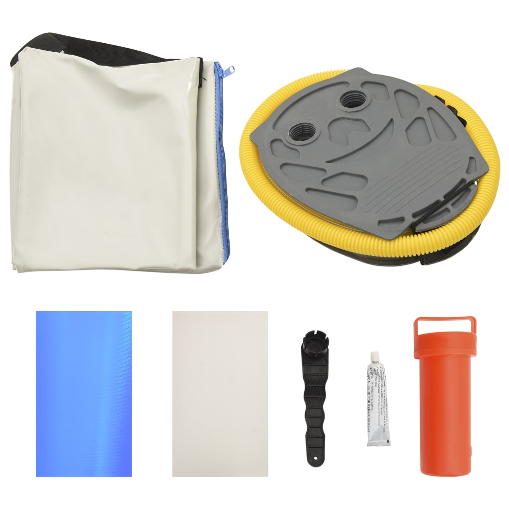 Kék pvc felfújható tornamatrac pumpával 200 x 200 x 10 cm