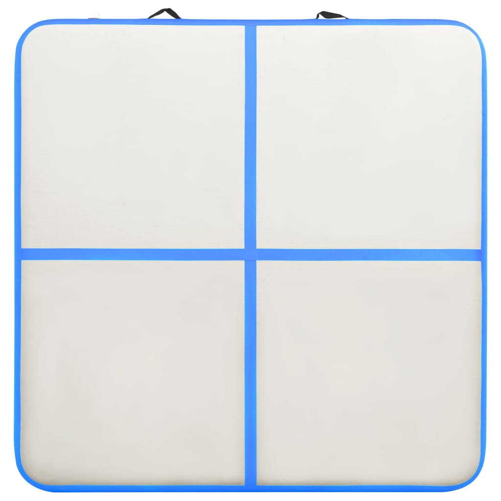 Kék pvc felfújható tornamatrac pumpával 200 x 200 x 15 cm