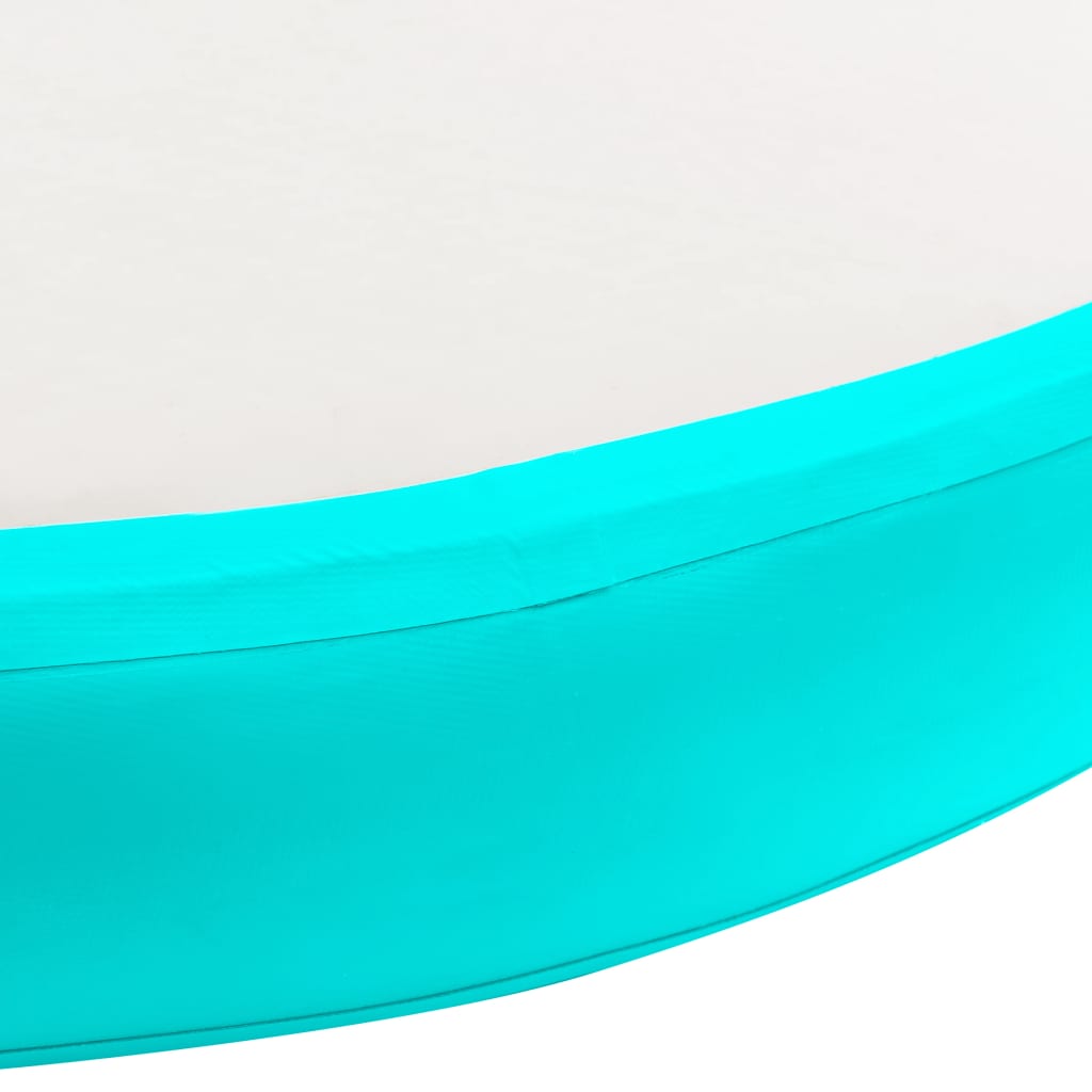 Zöld pvc felfújható tornamatrac pumpával 100 x 100 x 10 cm