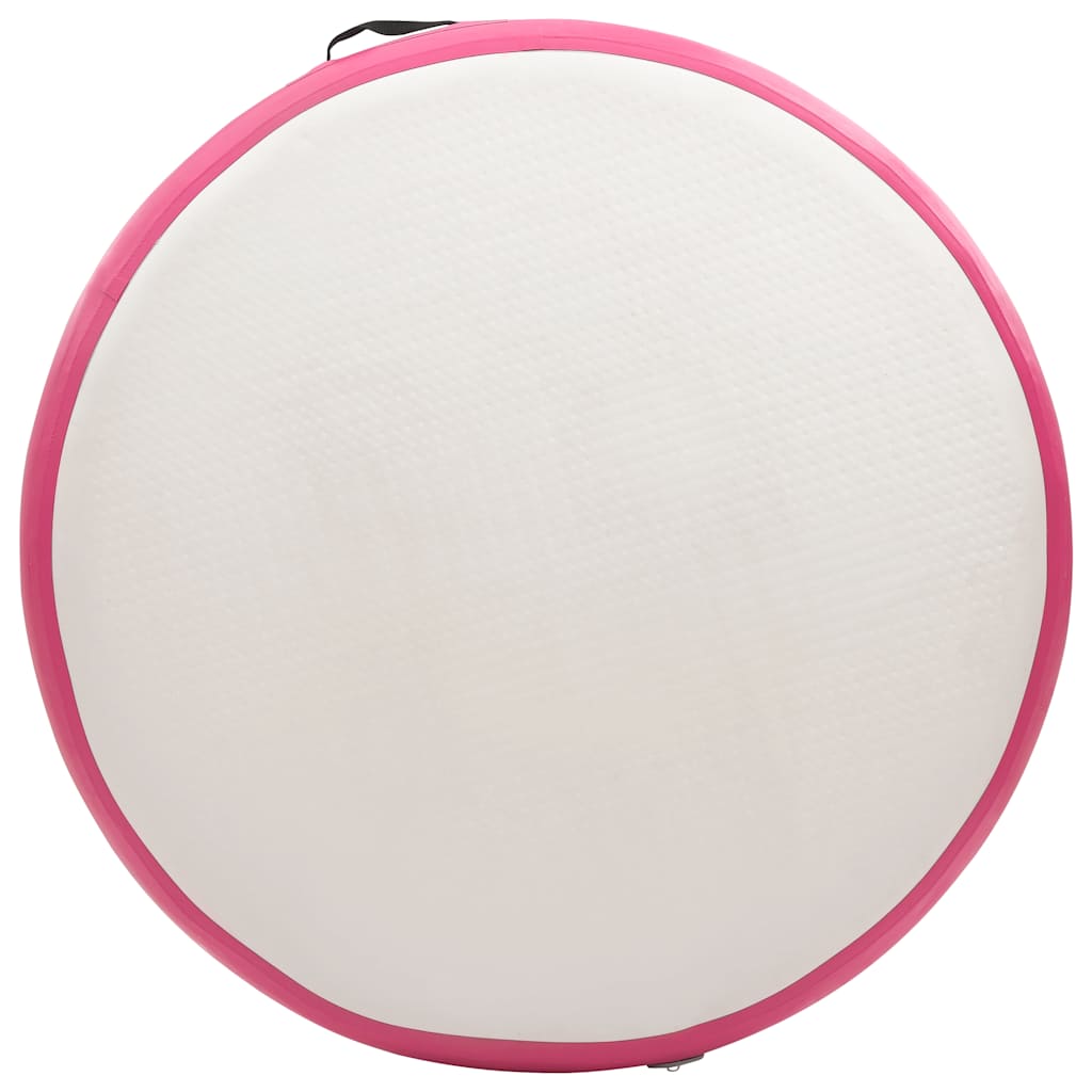 Rózsaszín pvc felfújható tornamatrac pumpával 100 x 100 x 15 cm