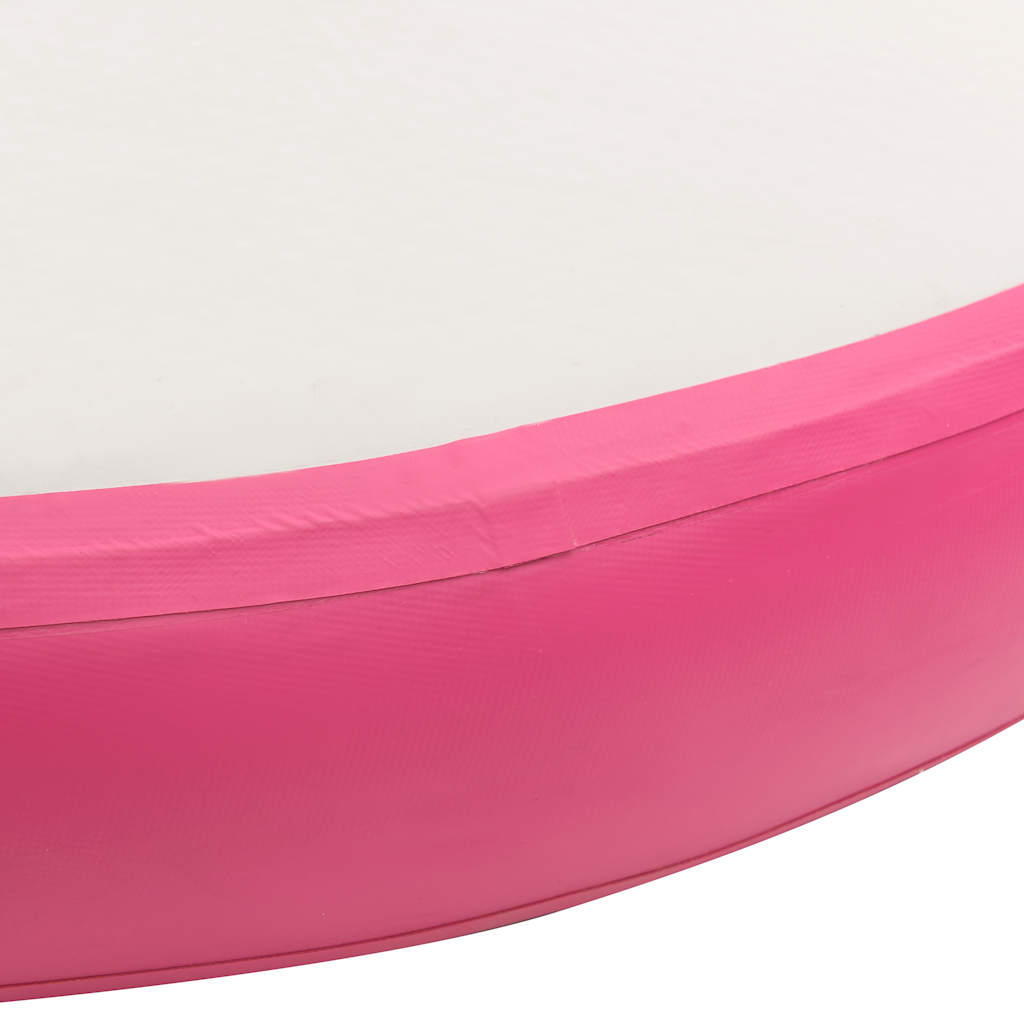 Rózsaszín pvc felfújható tornamatrac pumpával 100 x 100 x 20 cm