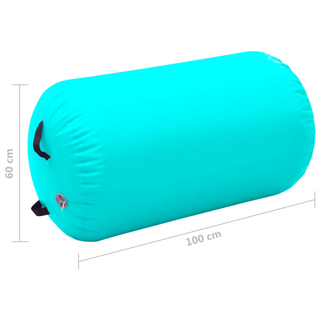 Zöld pvc felfújható tornahenger pumpával 100 x 60 cm