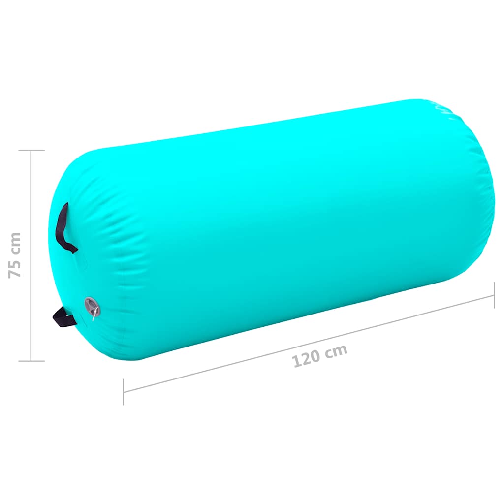 Zöld pvc felfújható tornahenger pumpával 120 x 75 cm
