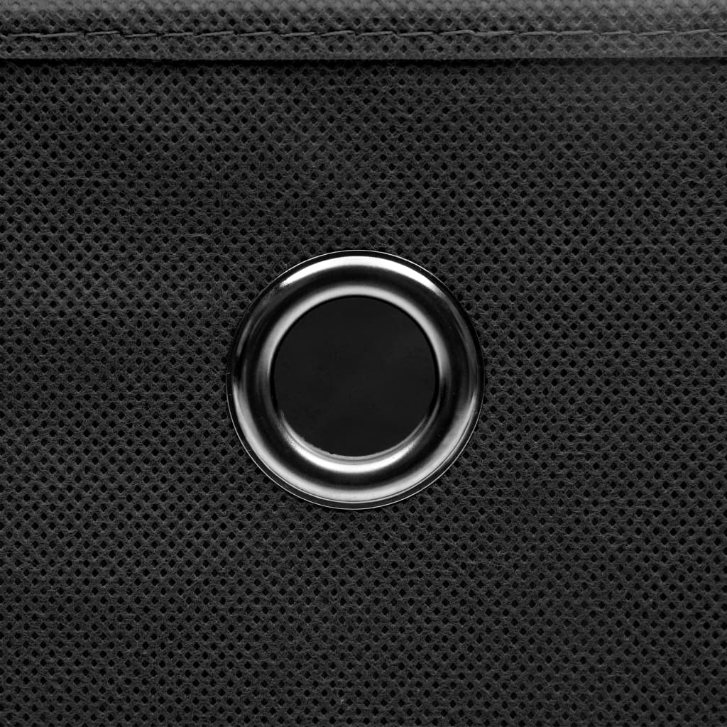 4 db fekete fedeles tárolódoboz 28 x 28 x 28 cm