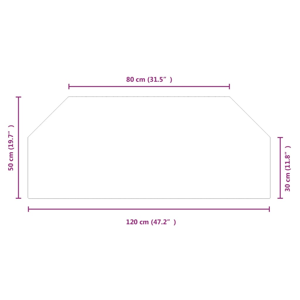 Hatszög alakú kandalló-üveglap 120 x 50 cm Hatszög alakú kandalló-üveglap 120 x 50 cm