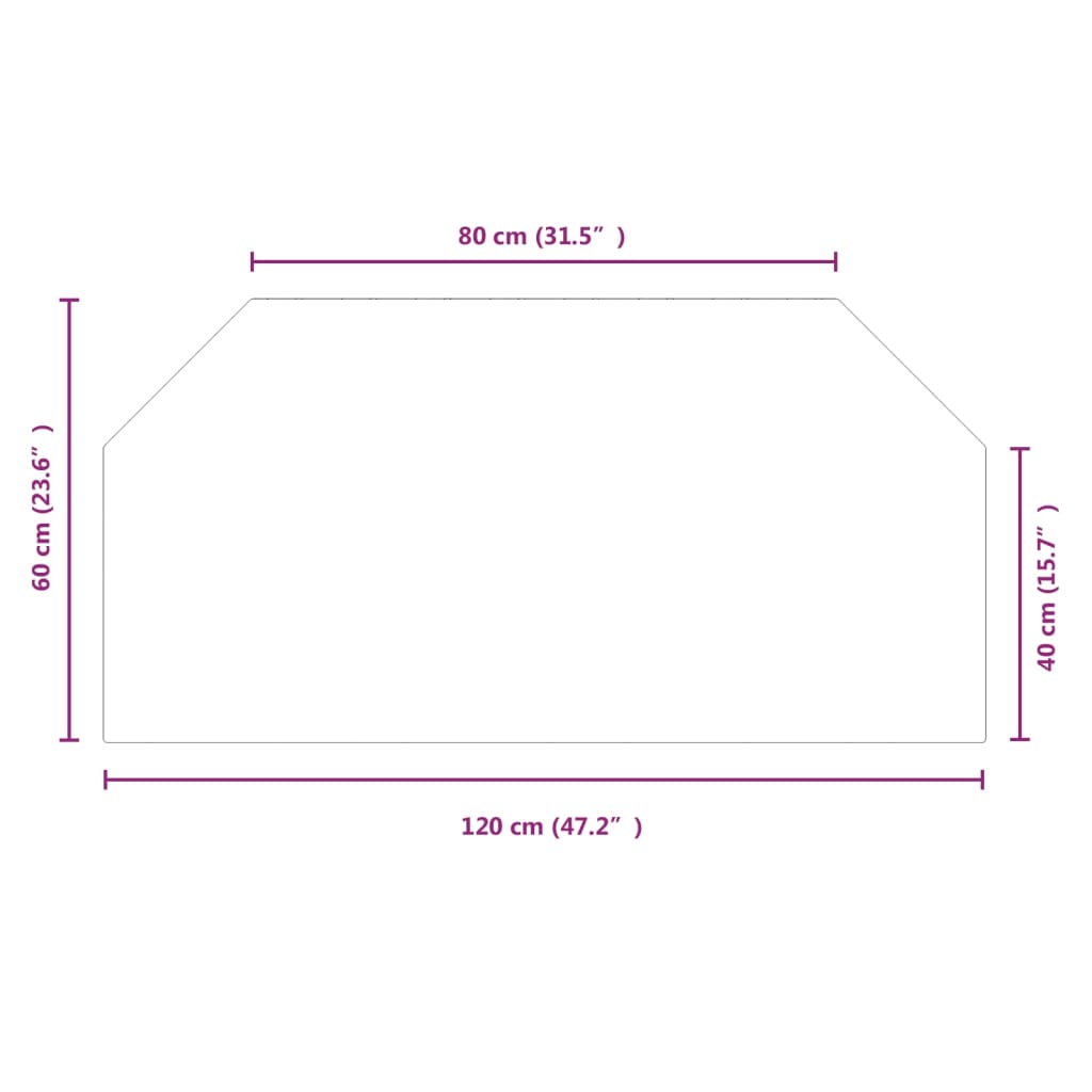 Hatszög alakú kandalló-üveglap 120 x 60 cm Hatszög alakú kandalló-üveglap 120 x 60 cm