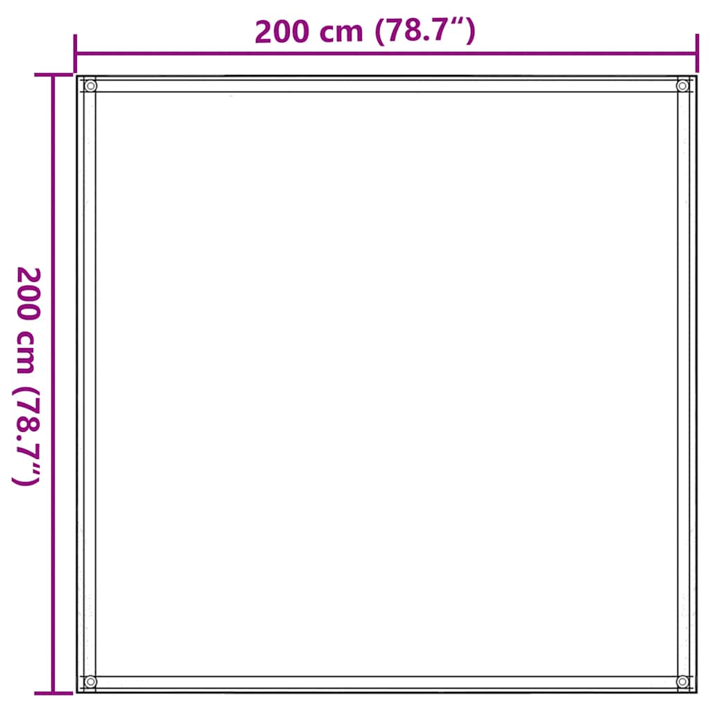 Antracitszürke sátorszőnyeg 200 x 200 cm