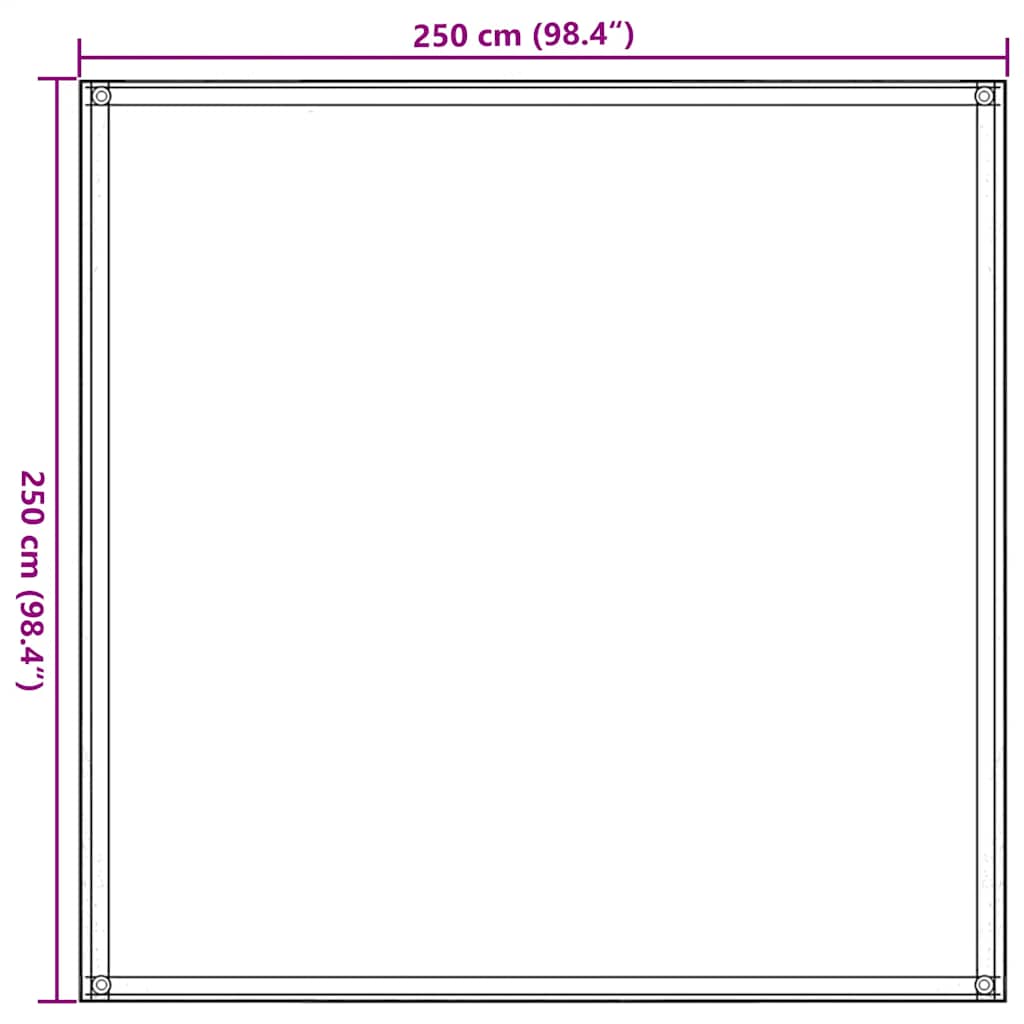 Antracitszürke hdpe sátorszőnyeg 250 x 250 cm