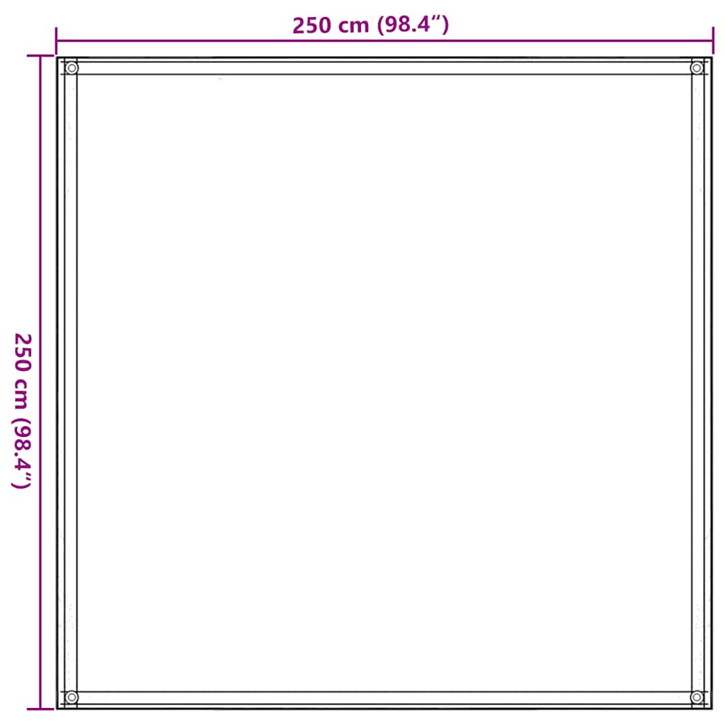 Sötétzöld sátorszőnyeg 250 x 250 cm