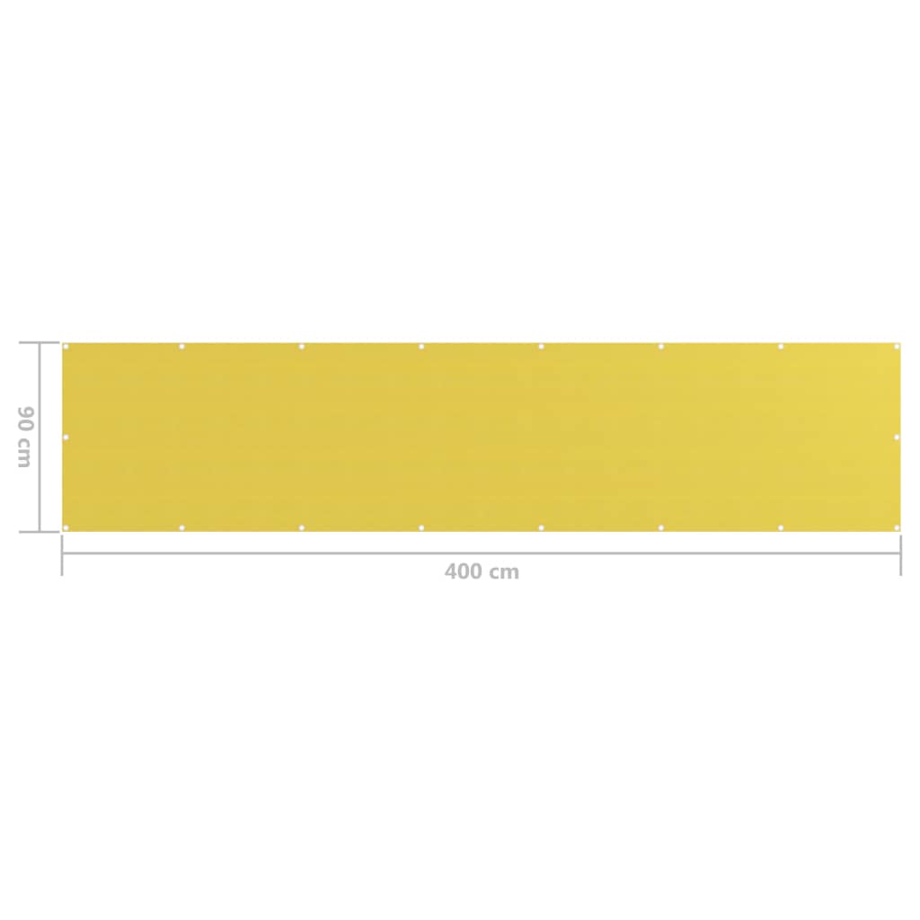 Sárga hdpe erkélyparaván 90 x 400 cm