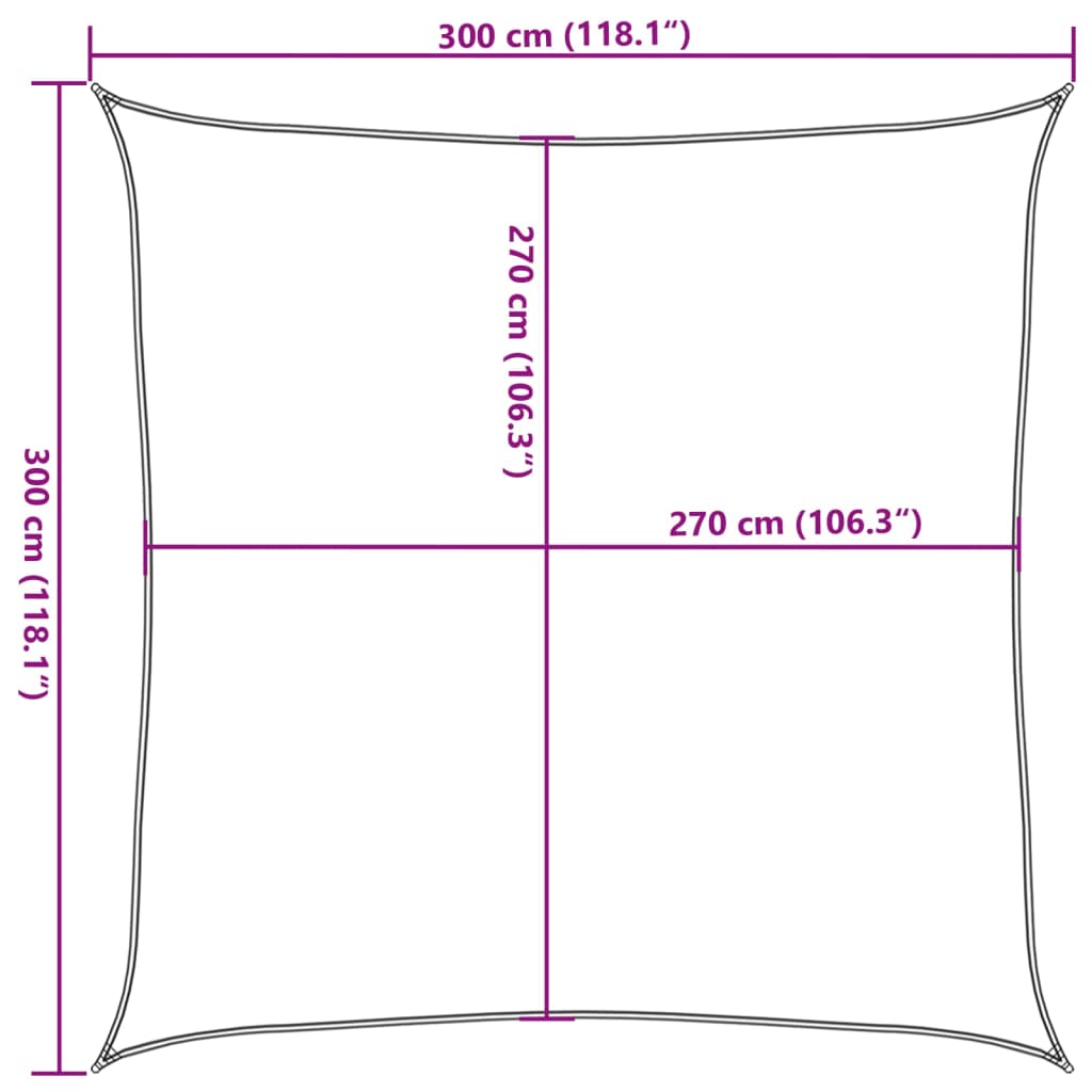 Antracitszürke hdpe napvitorla 160 g/m² 3 x 3 m