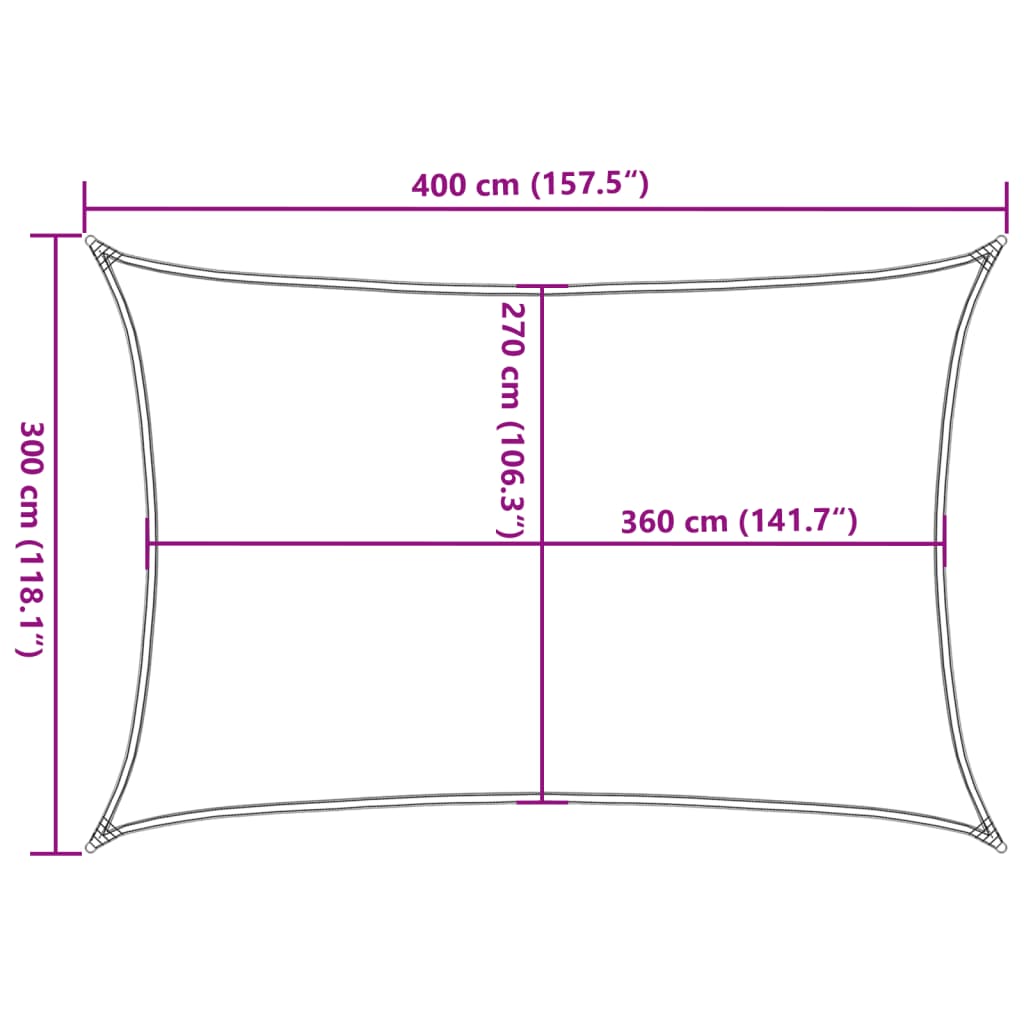 Antracitszürke hdpe napvitorla 160 g/m² 3 x 4 m