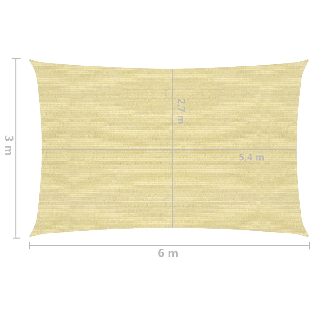Bézs hdpe napvitorla 160 g/m² 3 x 6 m Bézs hdpe napvitorla 160 g/m² 3 x 6 m