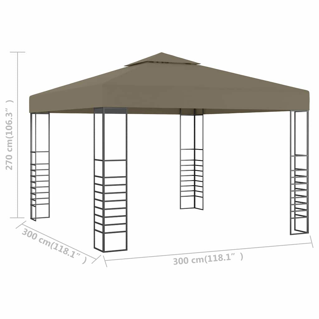 Tópszínű kerti pavilon 3 x 3 m 180 g/m²