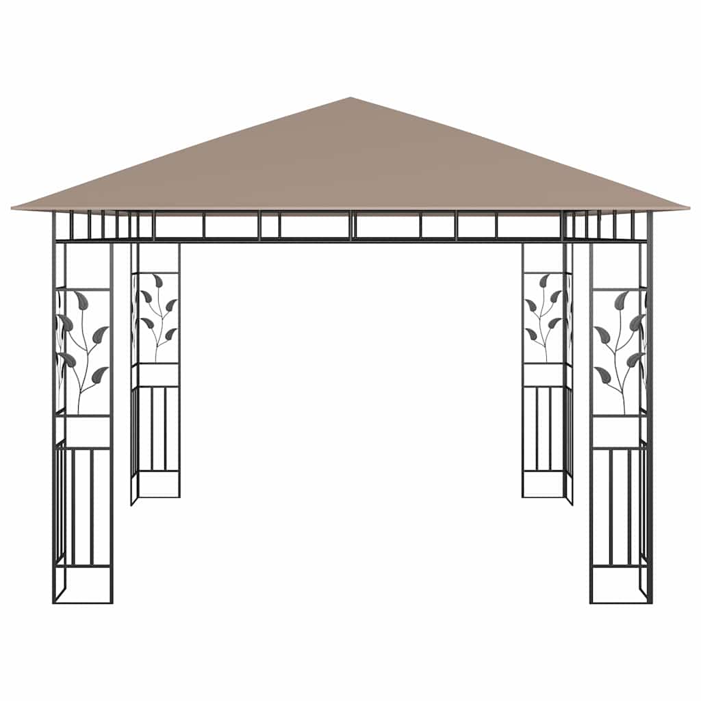 Tópszínű pavilon szúnyoghálóval 3 x 3 x 2,73 m 180 g/m²