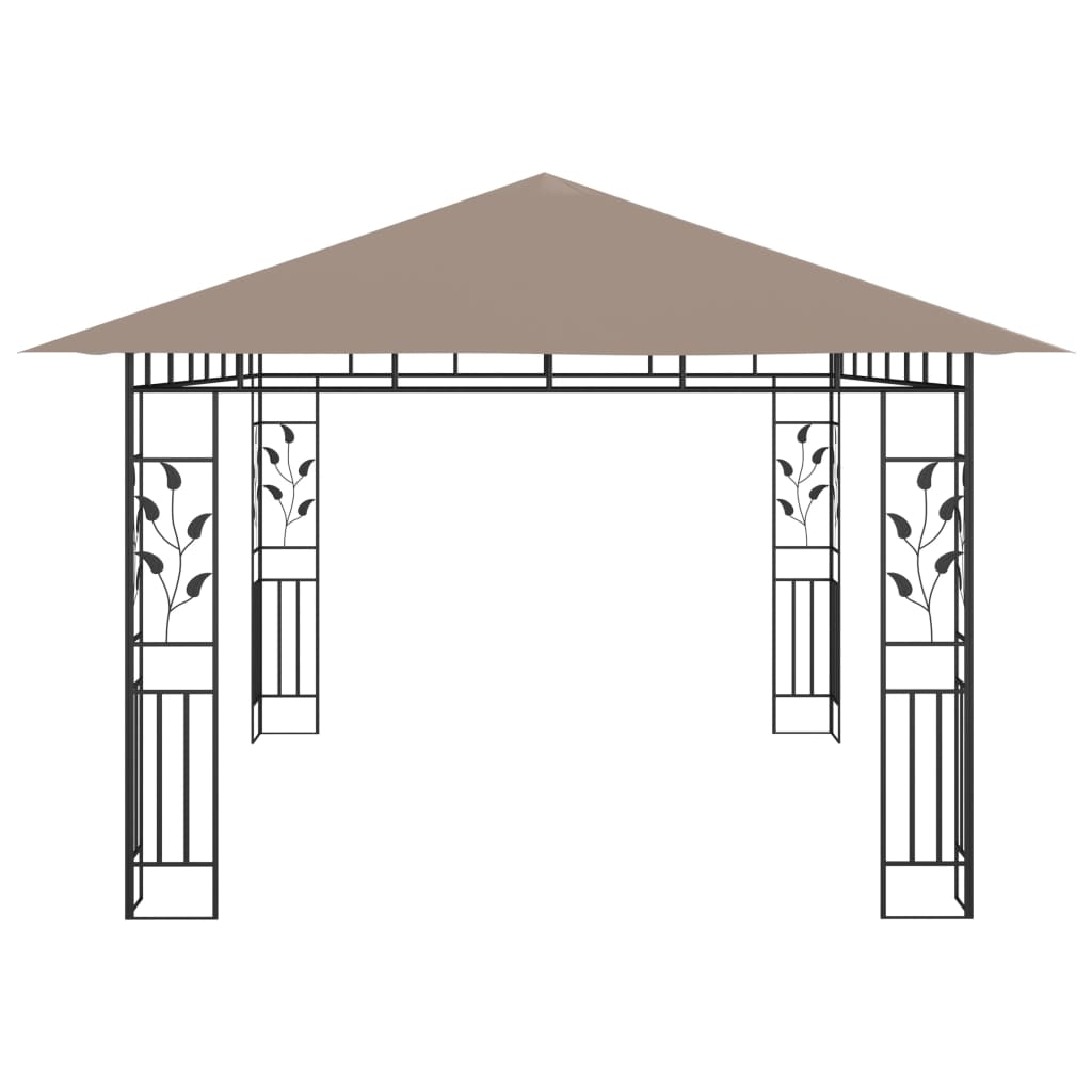 Tópszínű pavilon szúnyoghálóval 4 x 3 x 2,73 m 180 g/m²