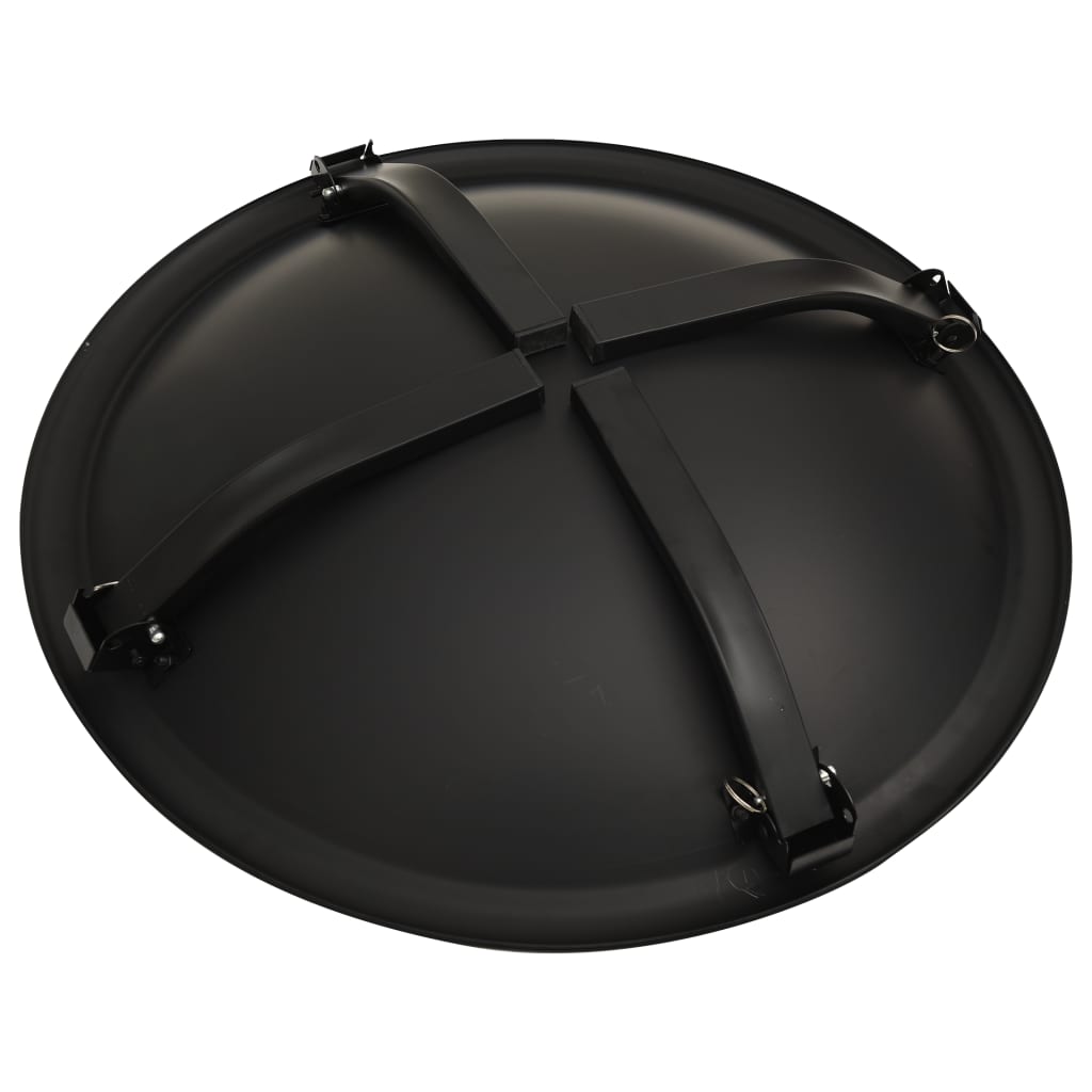 2 az 1-ben acél tűztál és grillező piszkavassal 56 x 56 x 49 cm