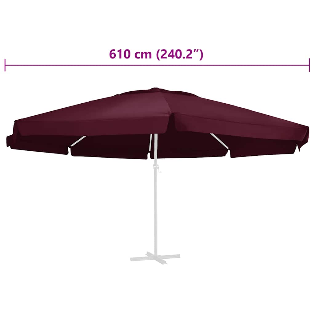 Bordóvörös kültéri napernyőponyva 610 cm