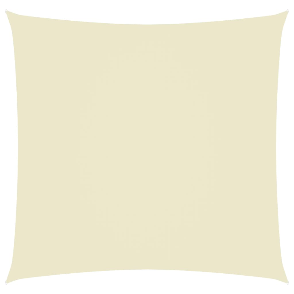 Krémszínű négyzet alakú oxford-szövet napvitorla 7 x 7 m