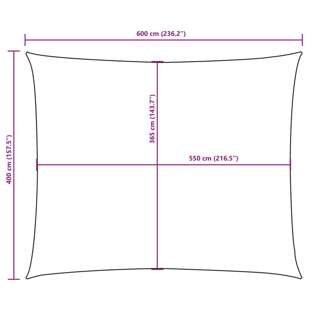 Kék téglalap alakú oxford-szövet napvitorla 4 x 6 m Kék téglalap alakú oxford-szövet napvitorla 4 x 6 m