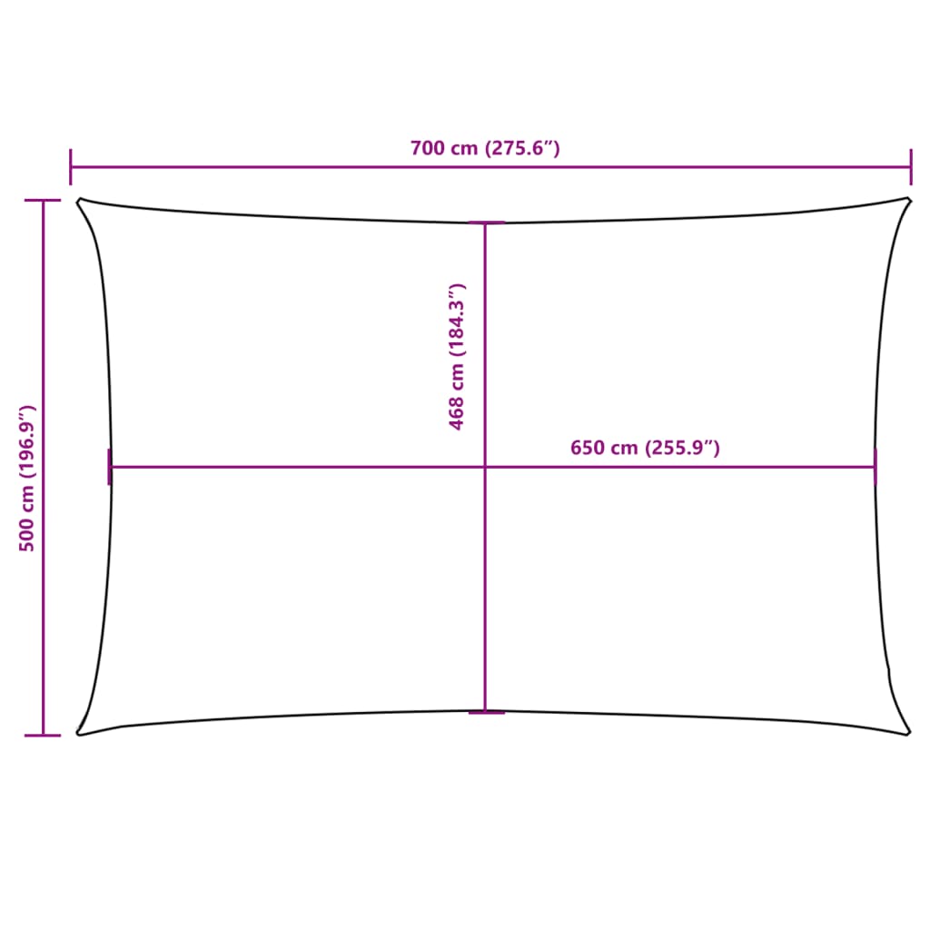 Sárga téglalap alakú oxford-szövet napvitorla 5 x 7 m Sárga téglalap alakú oxford-szövet napvitorla 5 x 7 m