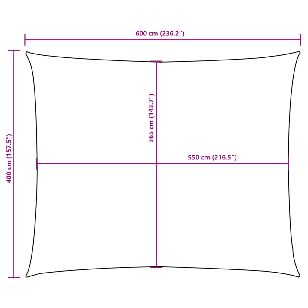 Piros téglalap alakú oxford-szövet napvitorla 4 x 6 m Piros téglalap alakú oxford-szövet napvitorla 4 x 6 m