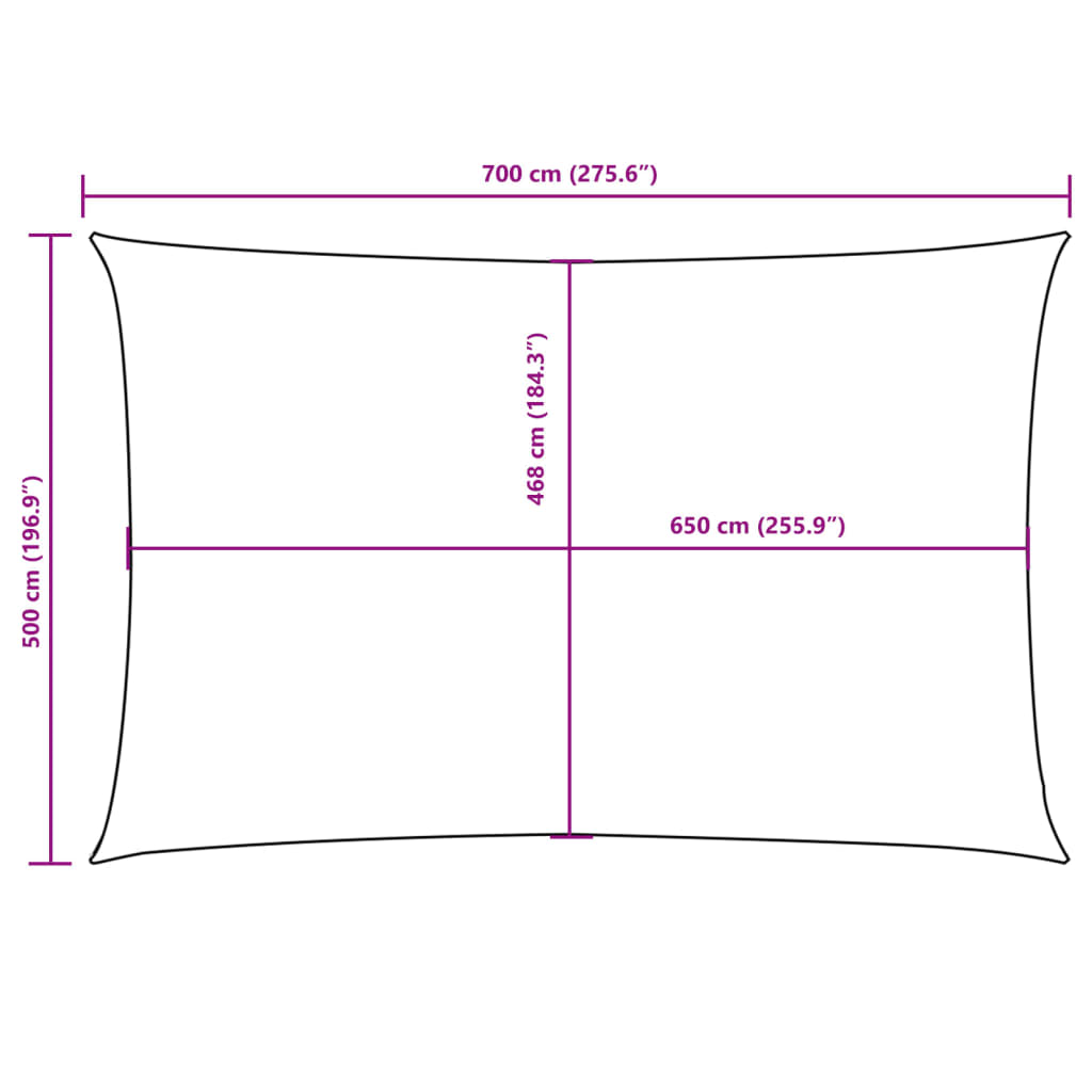 Piros téglalap alakú oxford-szövet napvitorla 5 x 7 m Piros téglalap alakú oxford-szövet napvitorla 5 x 7 m