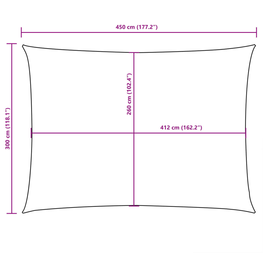 Narancssárga téglalap alakú oxford-szövet napvitorla 3 x 4,5 m Narancssárga téglalap alakú oxford-szövet napvitorla 3 x 4,5 m