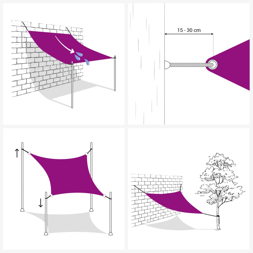 Narancssárga háromszögű oxford-szövet napvitorla 2,5x2,5x3,5 m Narancssárga háromszögű oxford-szövet napvitorla 2,5x2,5x3,5 m