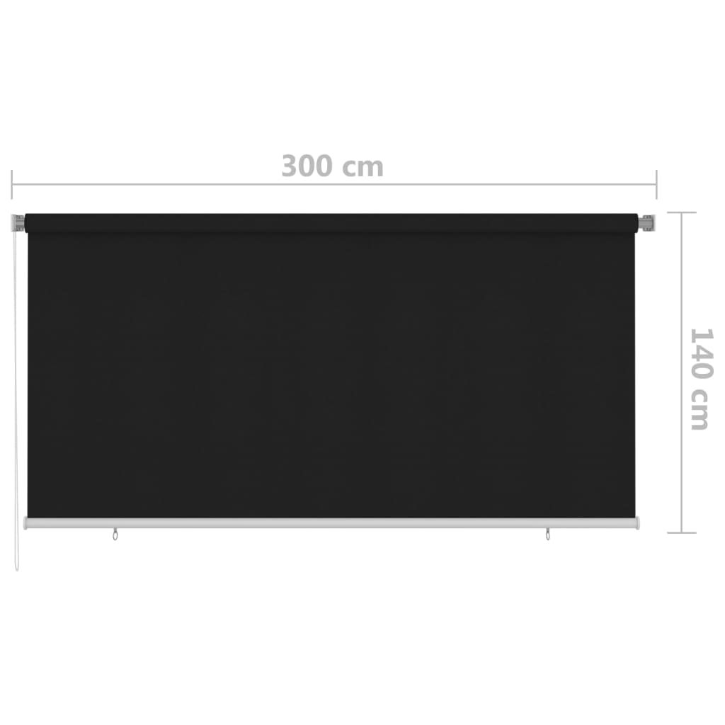 Fekete kültéri roló 300 x 140 cm