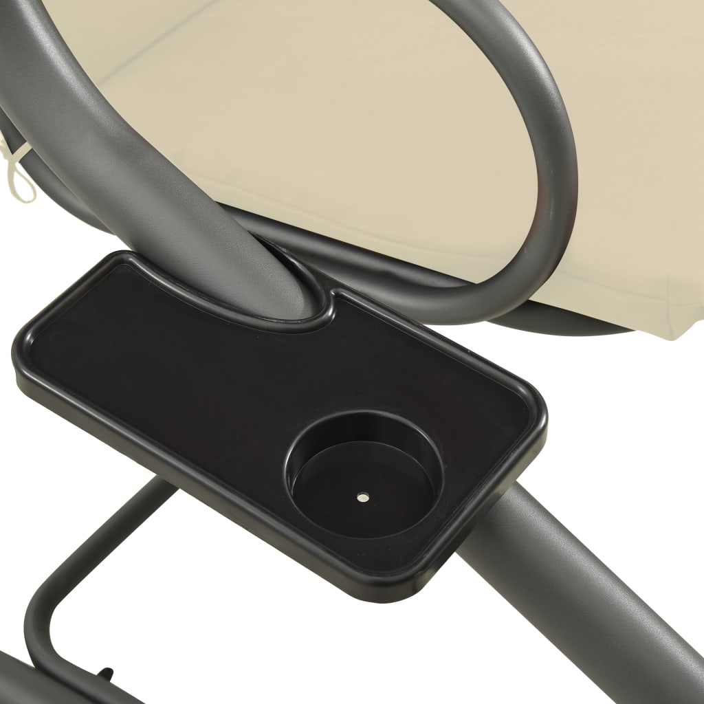 Homokfehér kültéri hintapad tetőponyvával