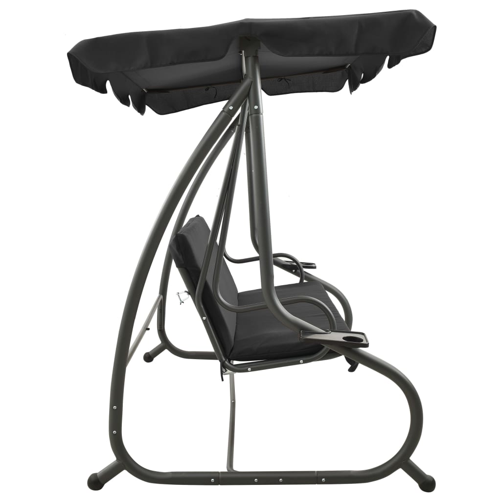 Antracitszürke kültéri hintapad tetőponyvával